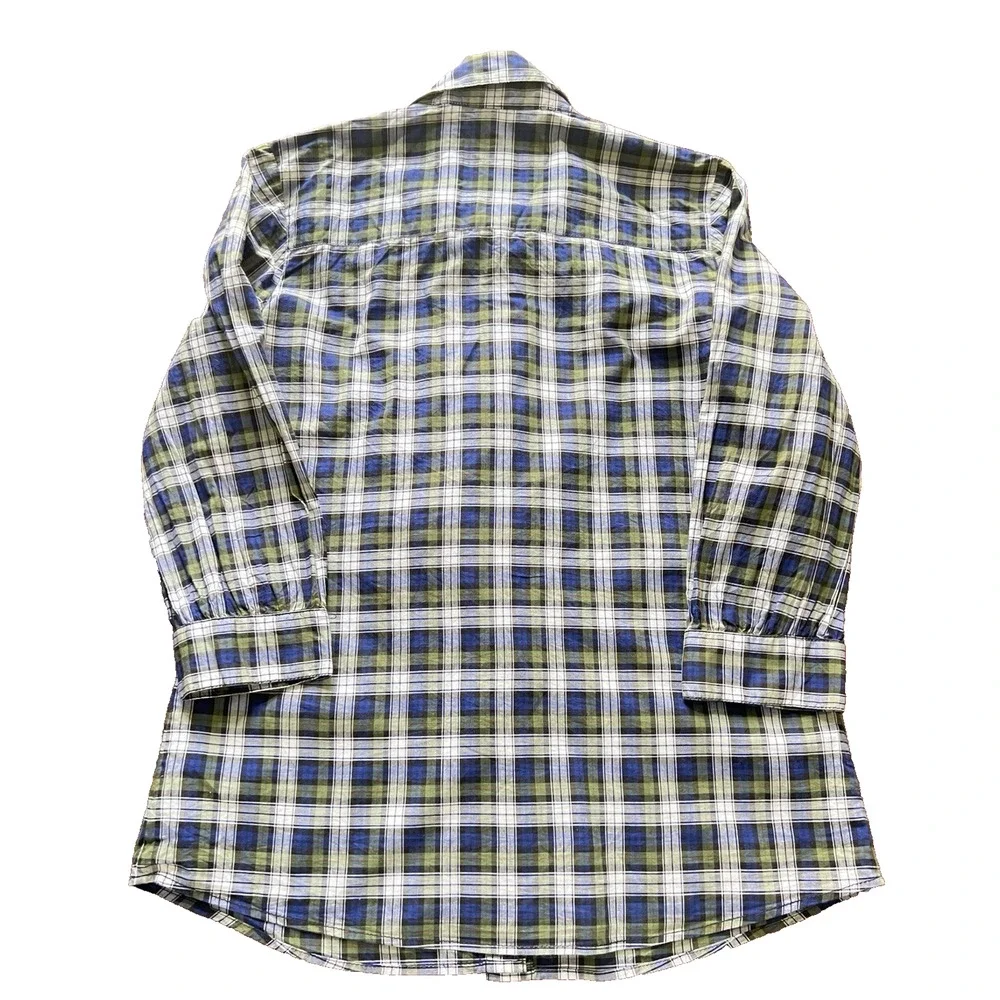 Tory Burch Preppy Tartan Plaid Button Ruffle Preppy Dark Academia Tailored SZ 6